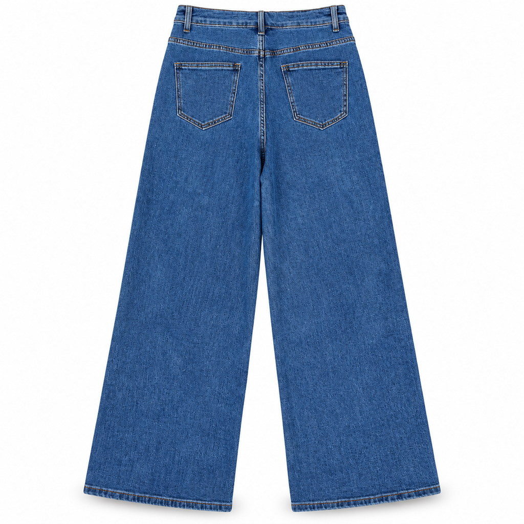 Jeans Wide Leg Detalles/Dorados
