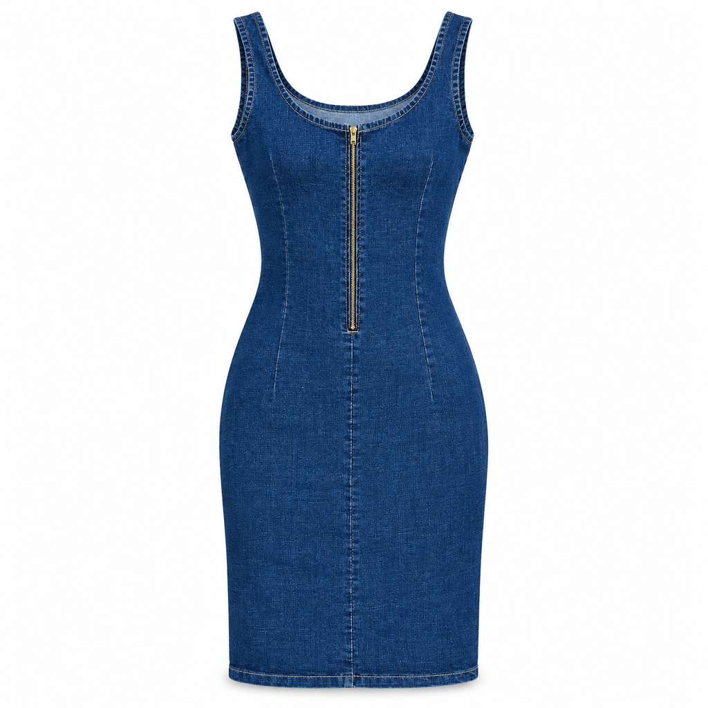 Vestido Denim Zipper