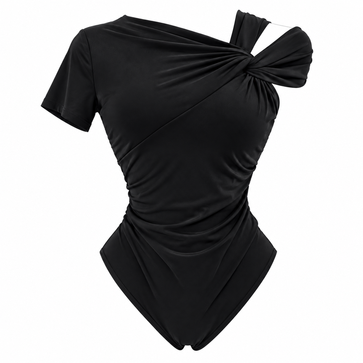 Pantiblusa Asimétrica con Nudo y Drapeado