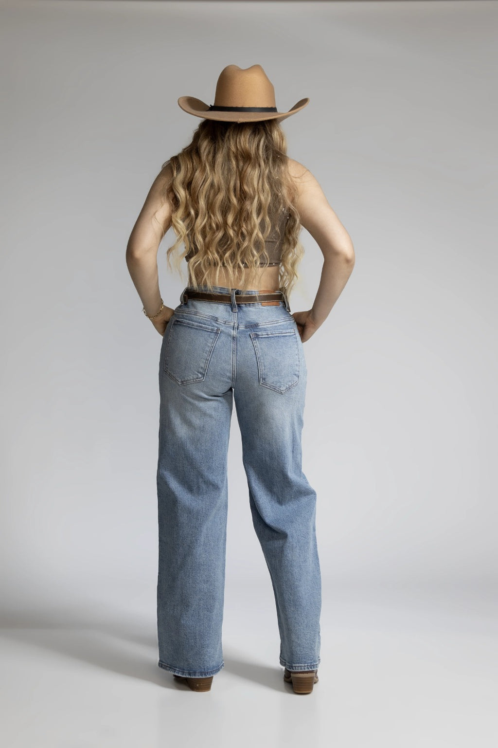 Wide Leg Azul Cinturon premiun y Bolsa