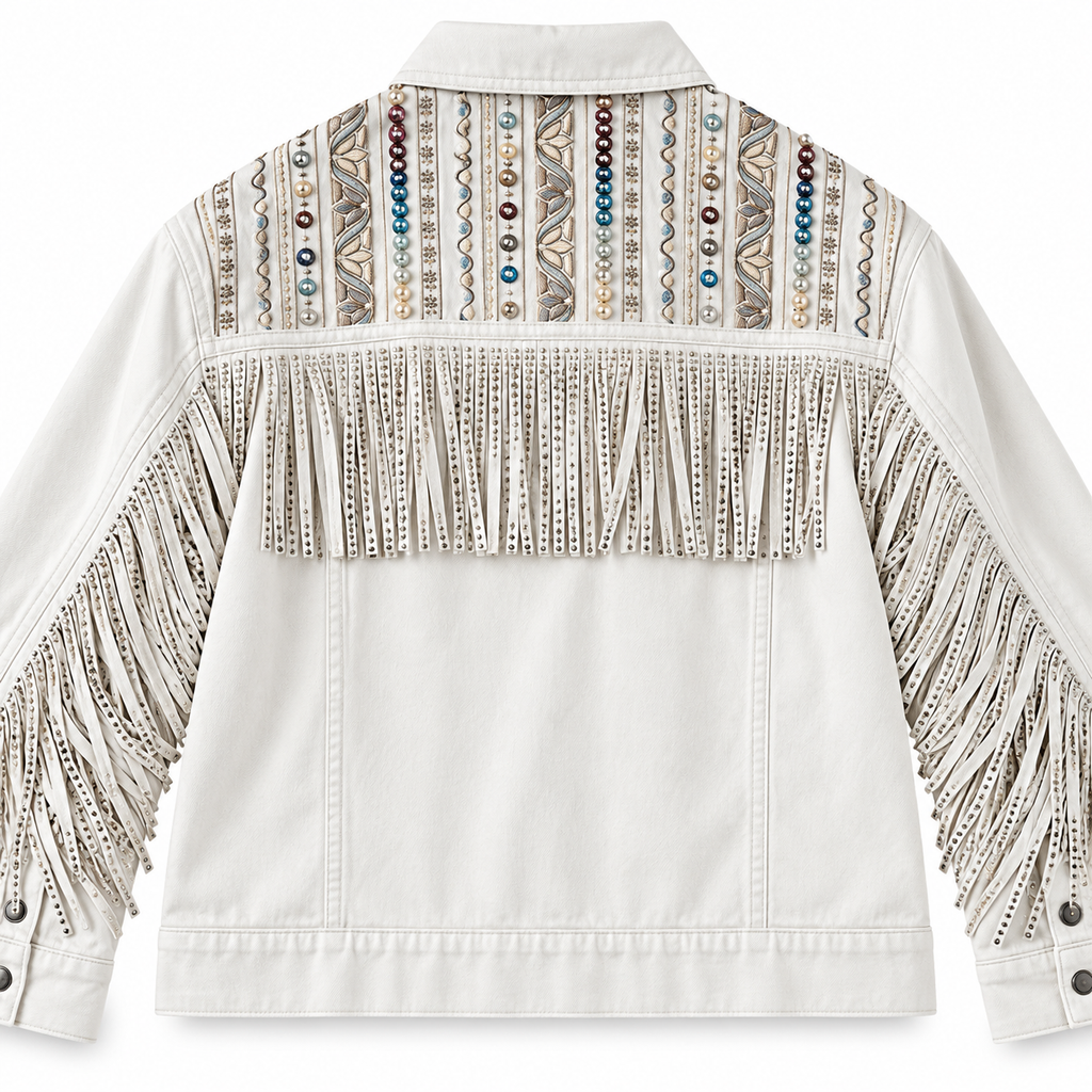 Chamarra Western Boho con Flecos