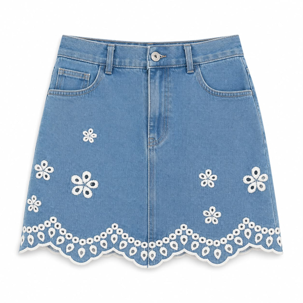 Falda con short detalles bordados
