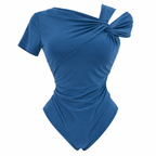 Pantiblusa Asimétrica con Nudo y Drapeado
