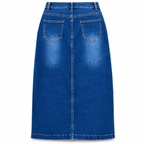 Falda Denim Cargo Larga