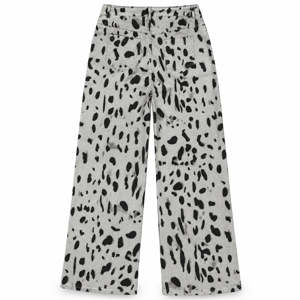 Jeans Wide Leg Animal Print
