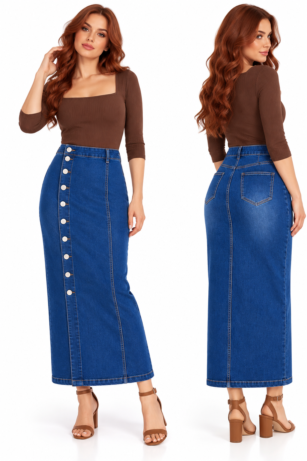 Falda Denim Botonera