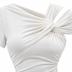 Pantiblusa Asimétrica con Nudo y Drapeado