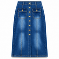 Falda Denim Cargo Larga