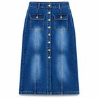 Falda Denim Cargo Larga