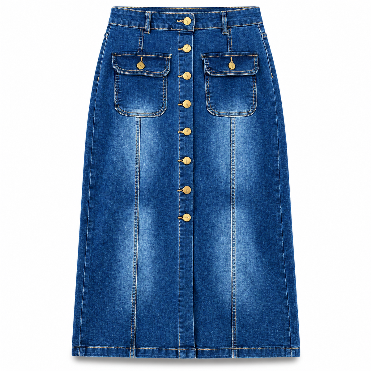 Falda Denim Cargo Larga