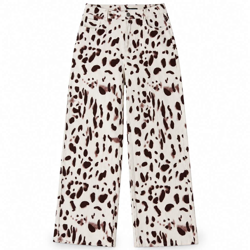 Jeans Wide Leg Animal Print