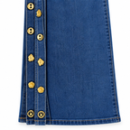 Jeans Wide Leg Detalles/Dorados