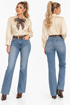 Camisa satinada + mascada