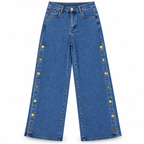 Jeans Wide Leg Detalles/Dorados