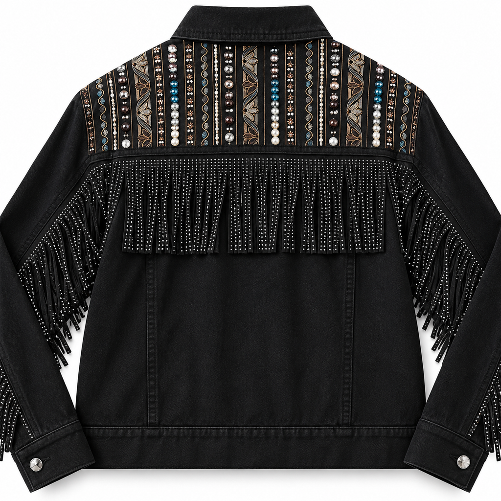 Chamarra Western Boho con Flecos