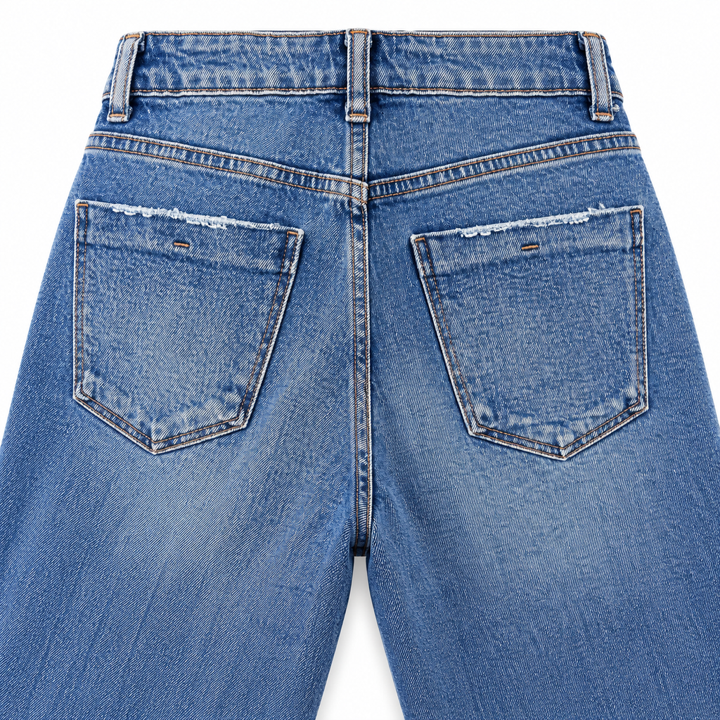 Jean Straigth Fit Con Mascada de Encaje