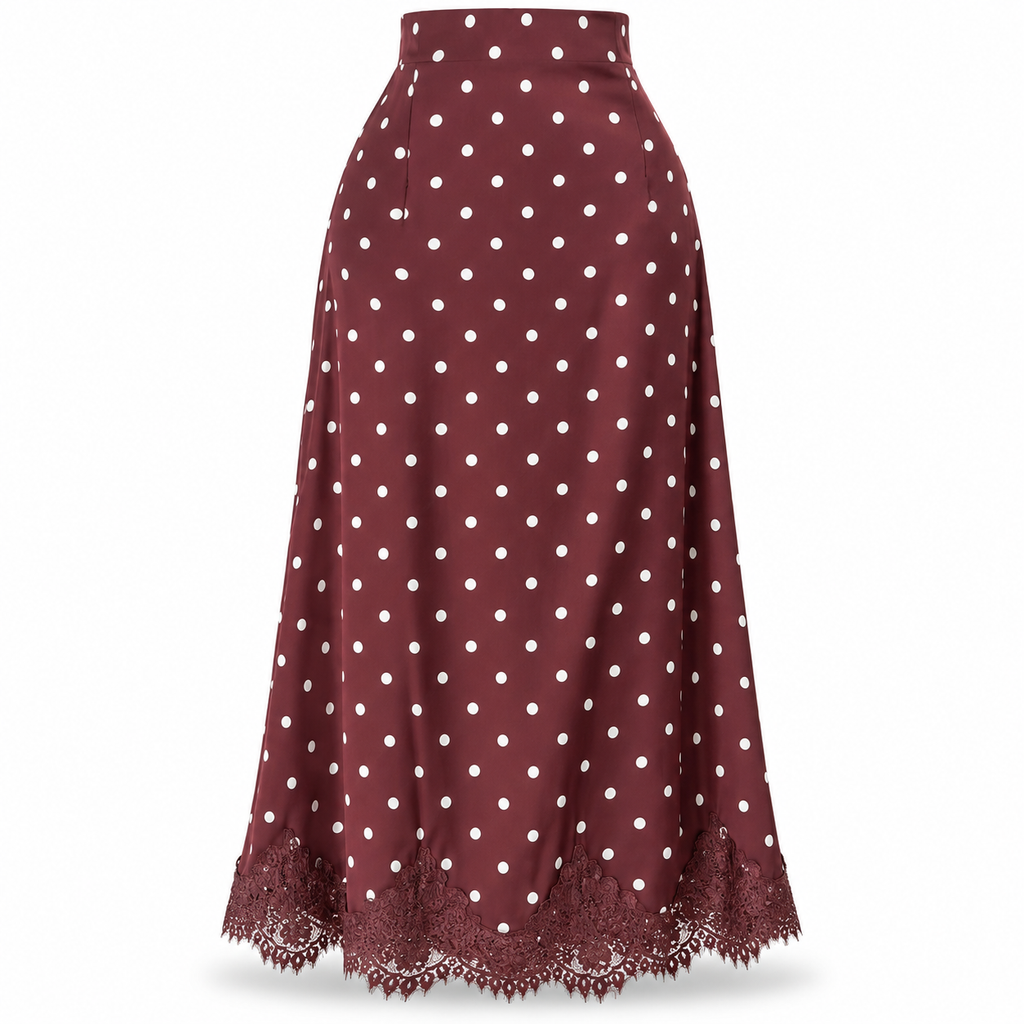Falda Polka Dots Encaje