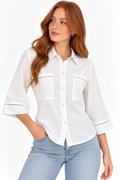 Blusa casual tipo lino