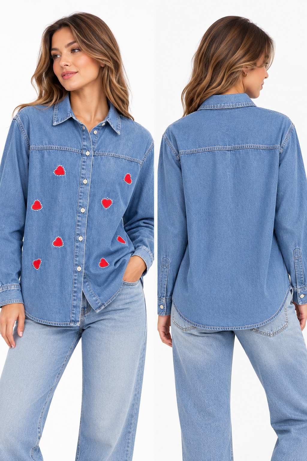 Camisa oversize corazones