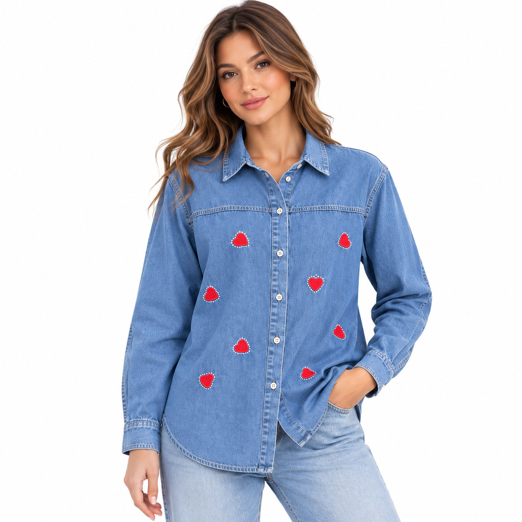 Camisa oversize corazones