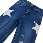 Wide Leg Azul Medio Estrellas