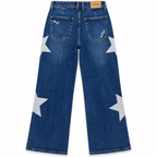 Wide Leg Azul Medio Estrellas