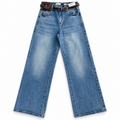 Wide Leg Azul Cinturon premiun y Bolsa