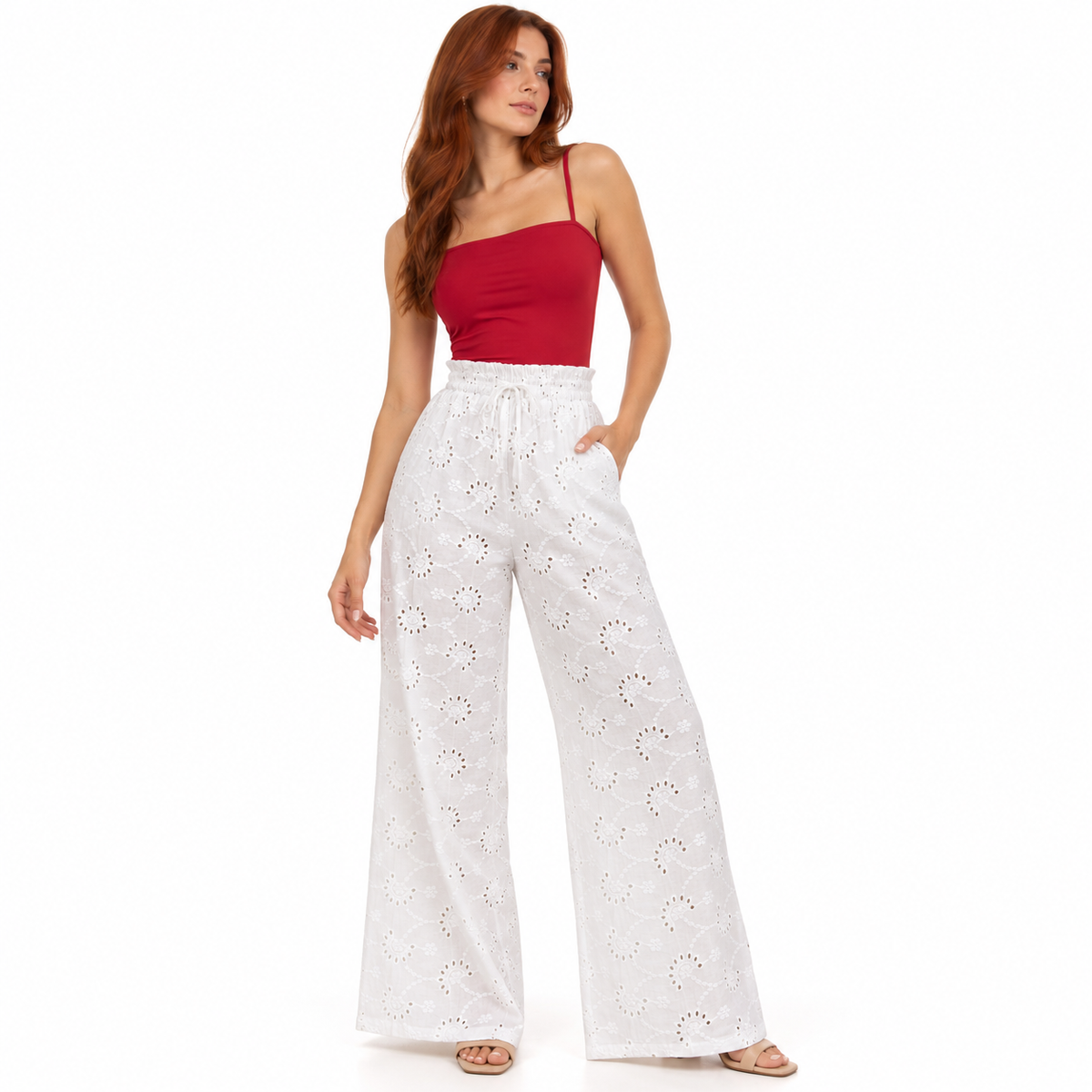 Pantalón Palazzo Eyelet