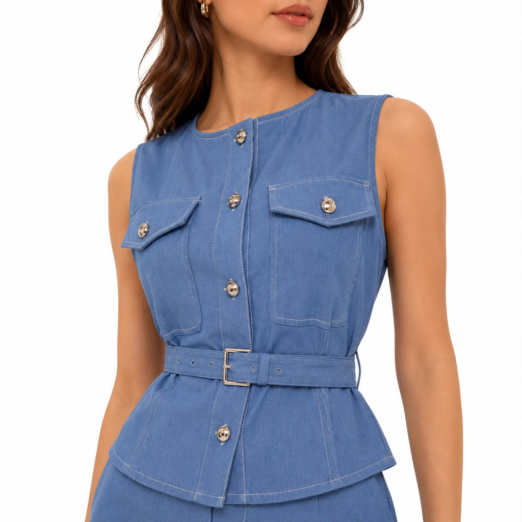 Conjunto Cinturon Tipo Denim