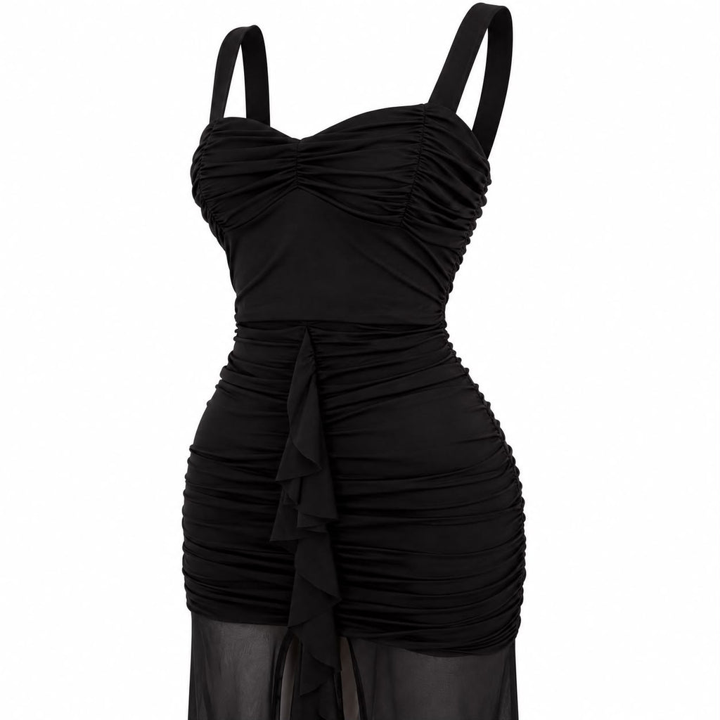 Vestido Noir Cascade