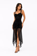 Vestido Noir Cascade