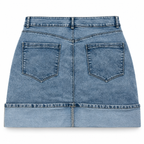 Falda de Mezclilla Curvy con Dobladillo