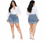 Falda de Mezclilla Curvy con Dobladillo