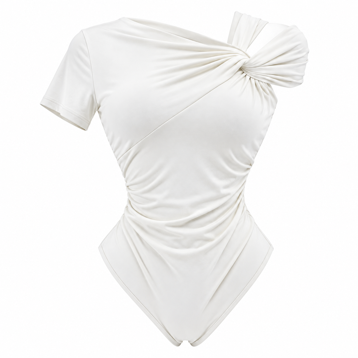 Pantiblusa Asimétrica con Nudo y Drapeado