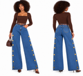 Jeans Wide Leg Detalles/Dorados
