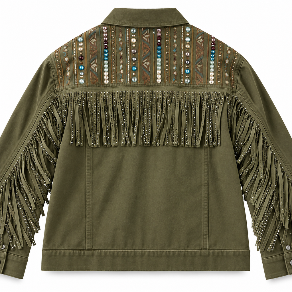Chamarra Western Boho con Flecos