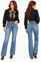 Camisa satinada + mascada