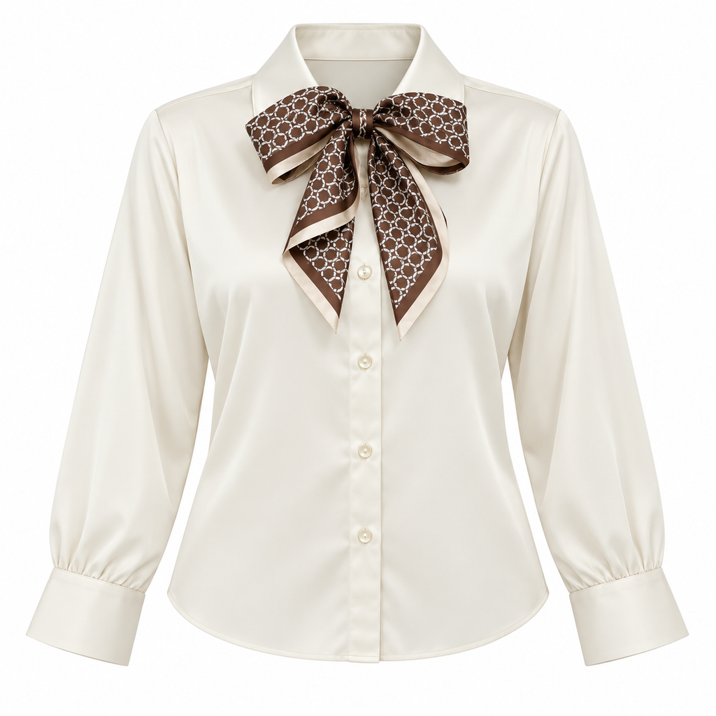 Camisa satinada + mascada