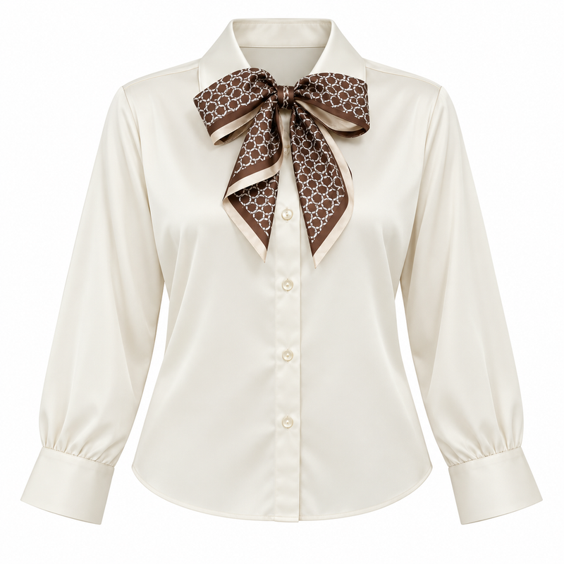 Camisa satinada + mascada