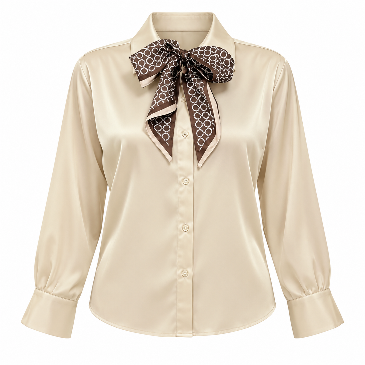 Camisa satinada + mascada