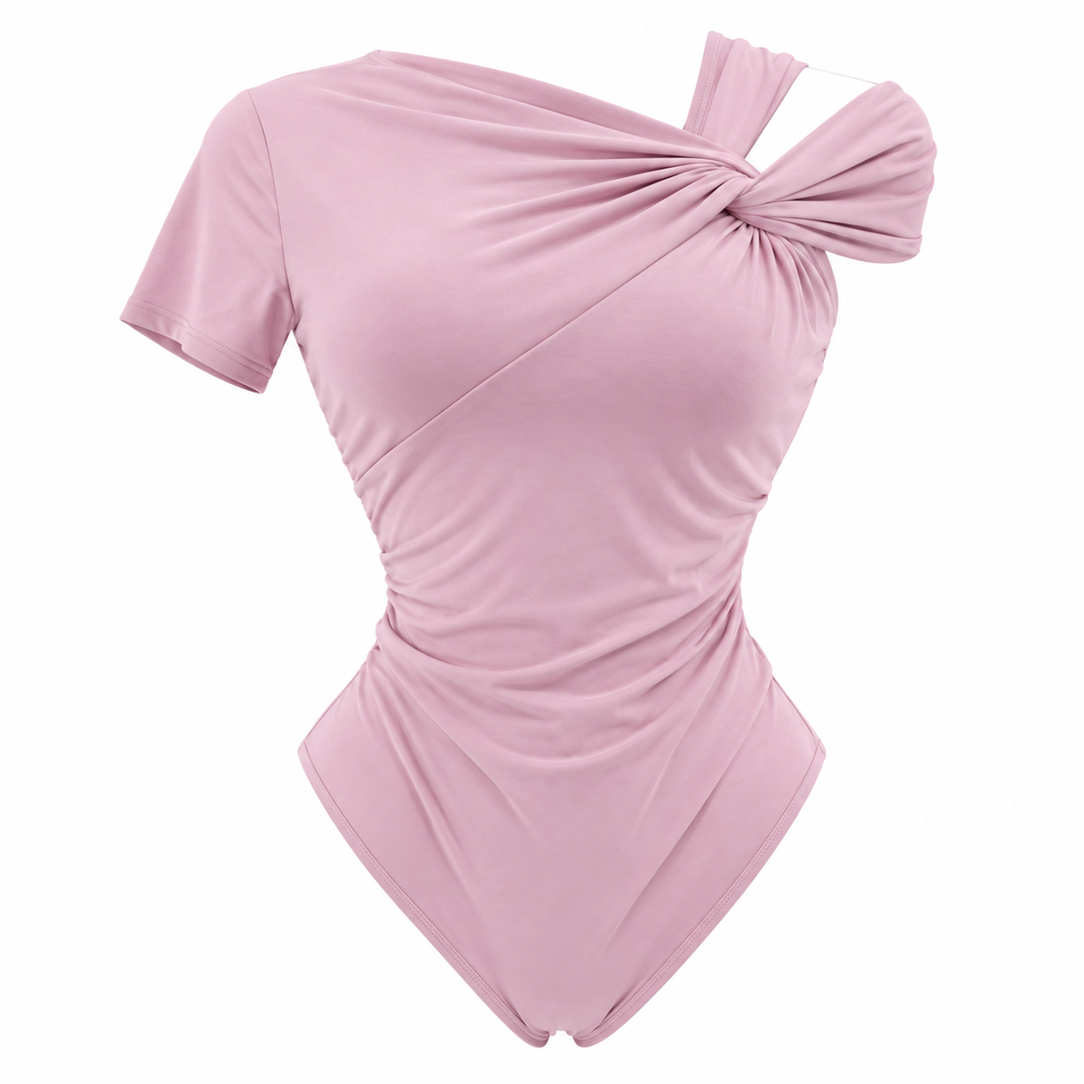 Pantiblusa Asimétrica con Nudo y Drapeado