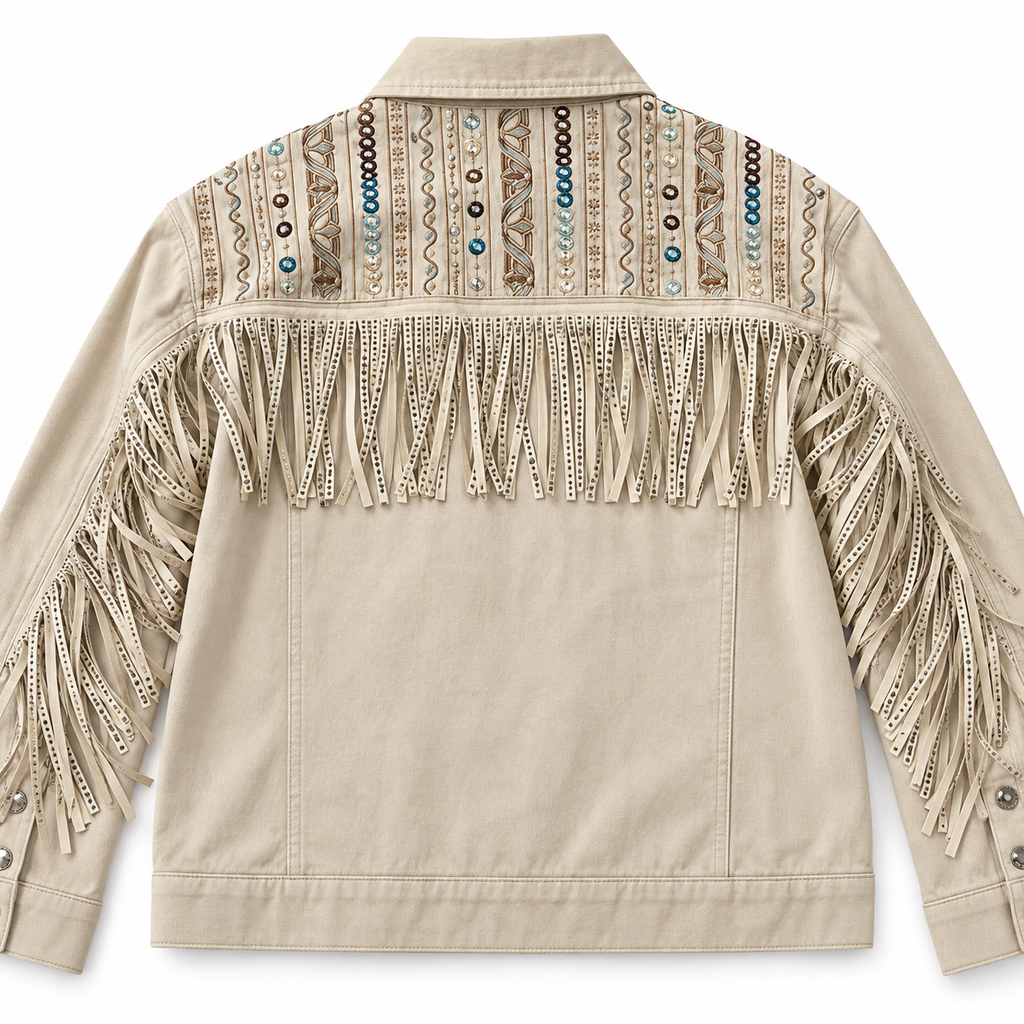 Chamarra Western Boho con Flecos