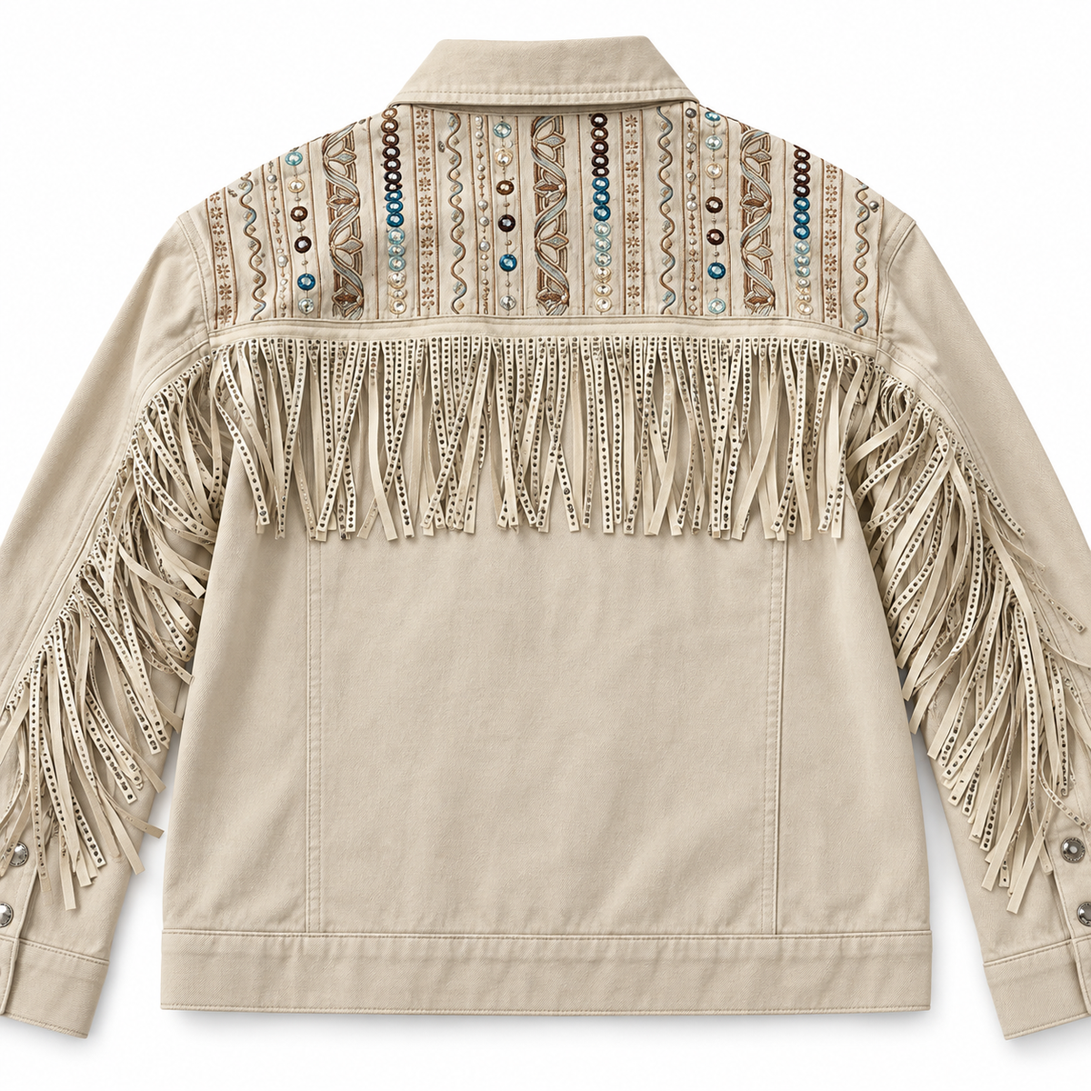 Chamarra Western Boho con Flecos
