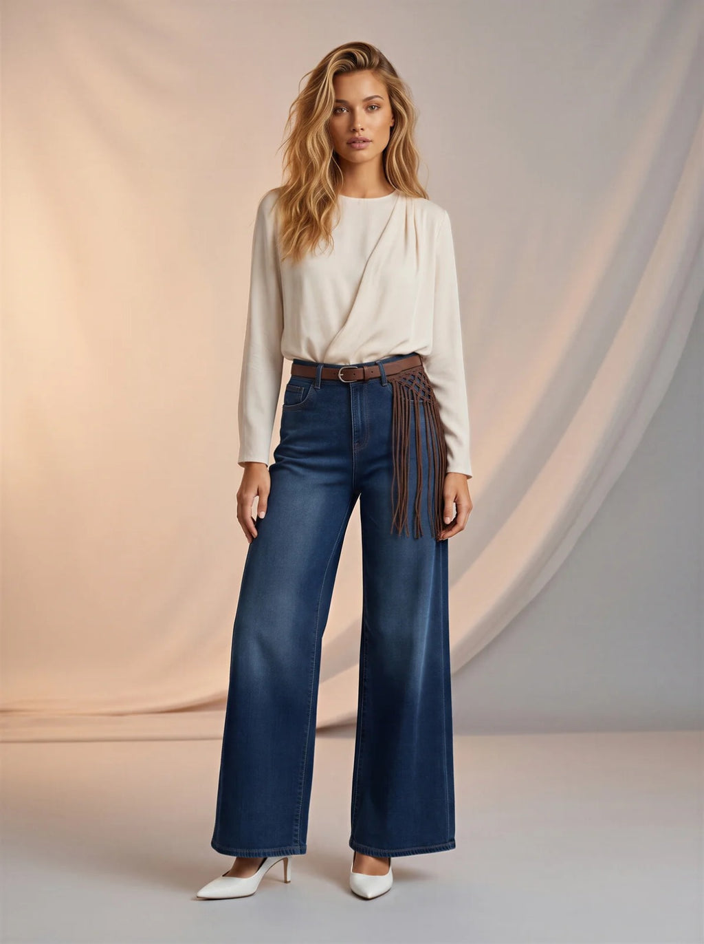 Wide Leg cinturon Barbas