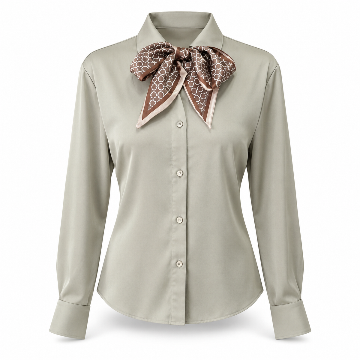 Camisa satinada + mascada