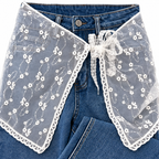 Jean Straigth Fit Con Mascada de Encaje