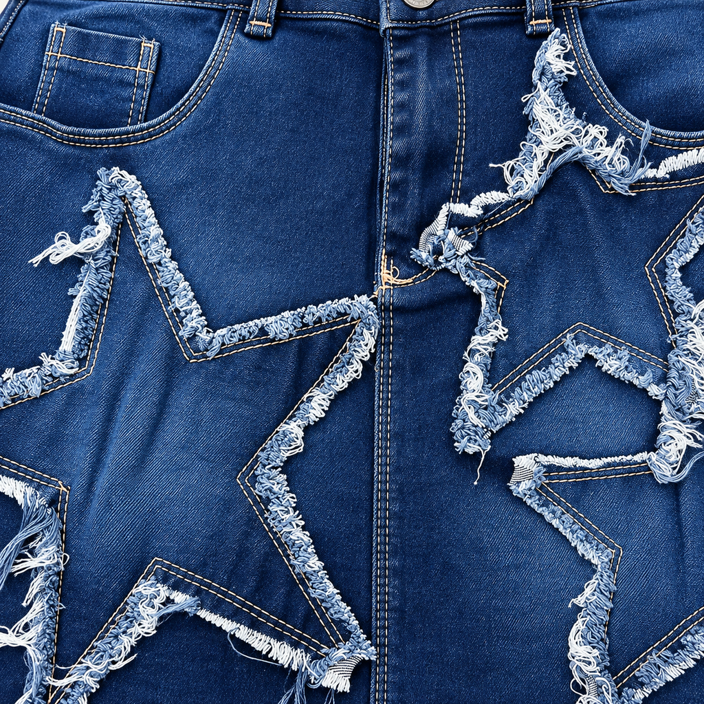 Falda Denim Star – Estilo Urbano