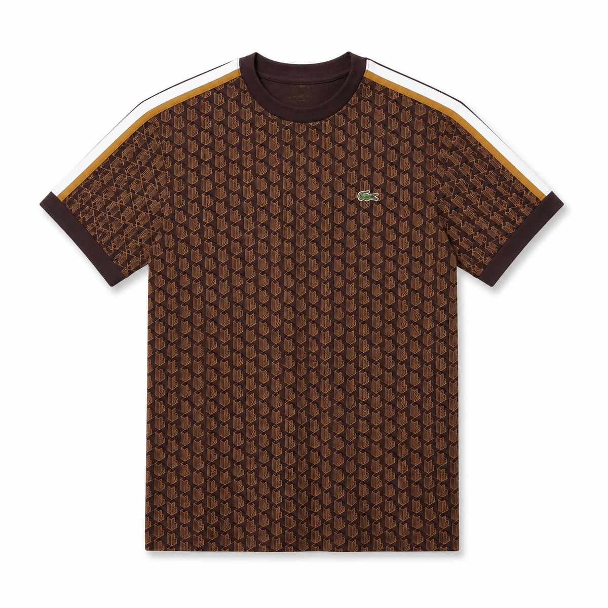 PLAYERA LACOSTE MONOGRAM CAFÉ