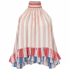 Blusa Rayas Multicolor con Volantes