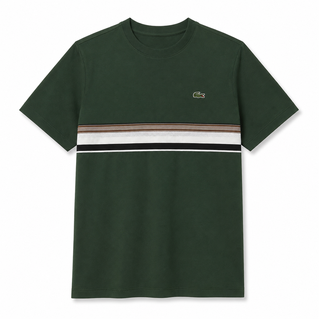 PLAYERA LACOSTE VERDE FRANJA